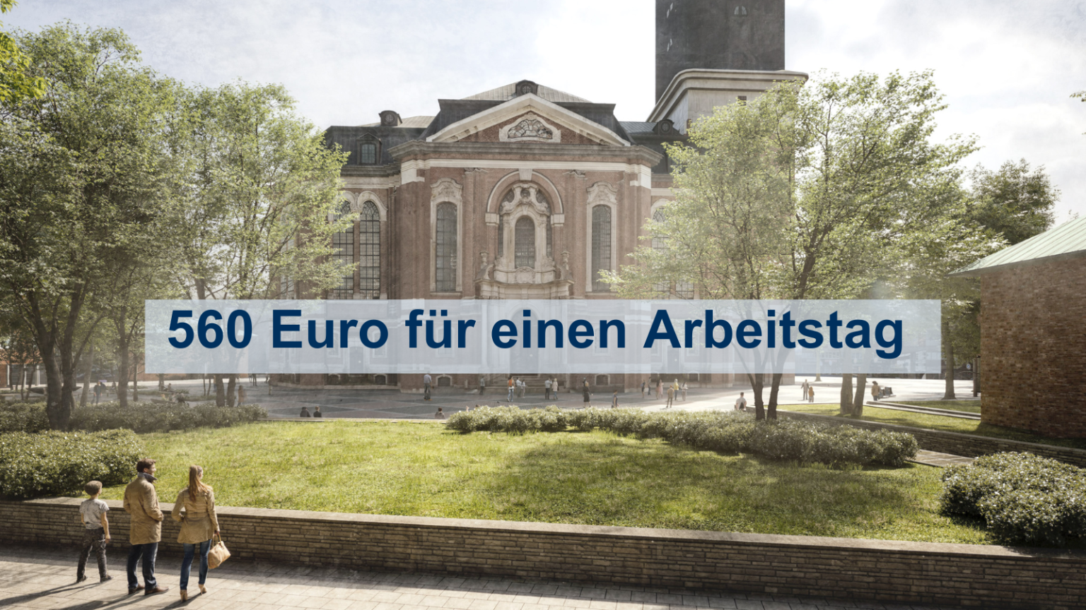 Eine Skizze zum neuen grünen Wall vor dem Michel ist zu sehen.